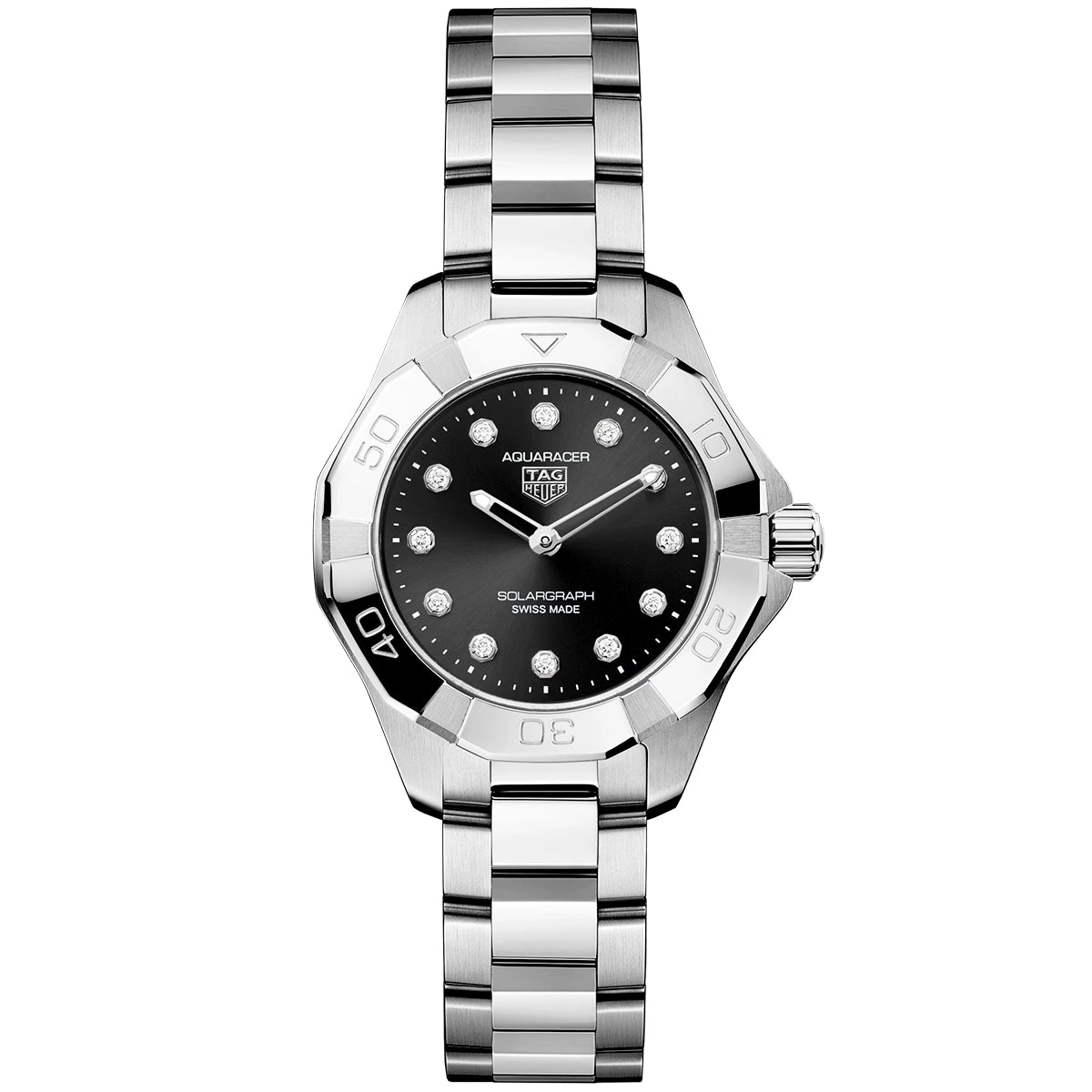 Aquaracer Professional 100 Solargraph 28mm Black Diamond Dial Watch