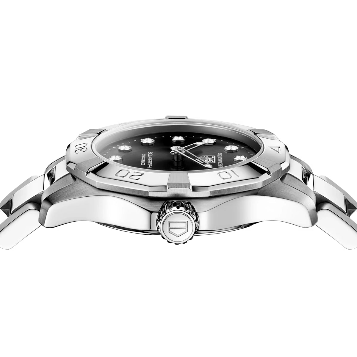 Aquaracer Professional 100 Solargraph 28mm Black Diamond Dial Watch