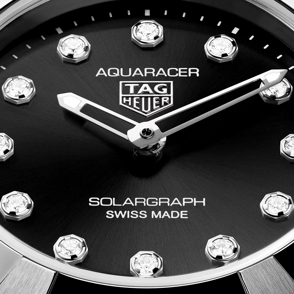 Aquaracer Professional 100 Solargraph 28mm Black Diamond Dial Watch