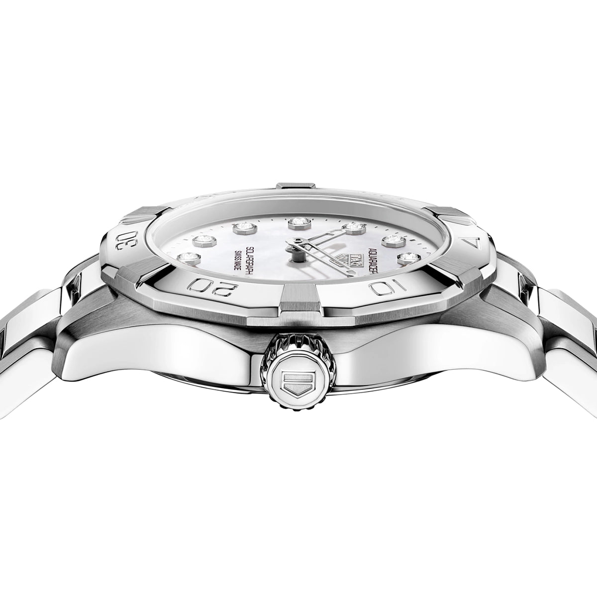 TAG Heuer Aquaracer Professional 100 Solargraph 28mm Diamond Dial Watch - Berry's Jewellers