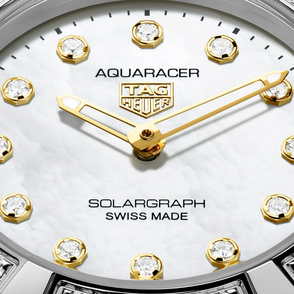 TAG Heuer Aquaracer Professional 100 Solargraph 28mm Diamond Set Watch - Berry's Jewellers