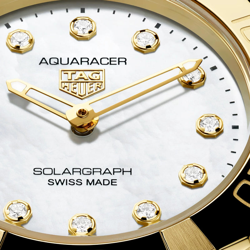 Aquaracer Professional 200 Solargraph 28mm Diamond Set Two-Tone Watch
