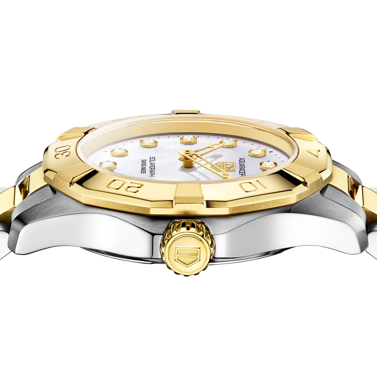 Aquaracer Professional 100 Solargraph 28mm Diamond Set Two-Tone Watch