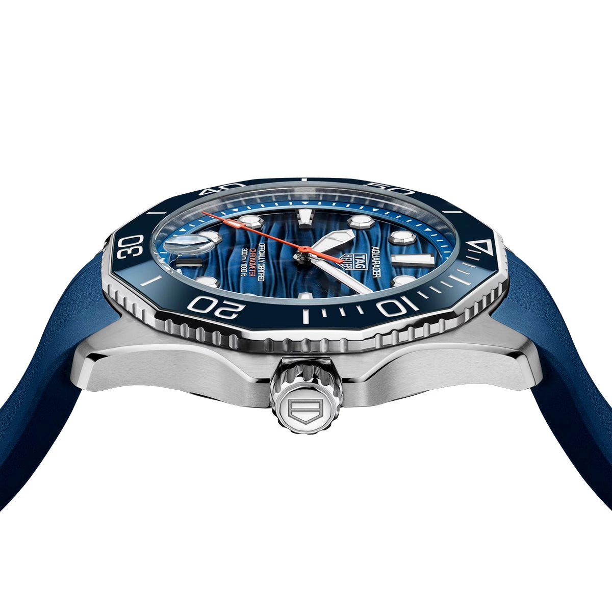 TAG Heuer Aquaracer Professional 300 42mm Blue Dial Rubber Strap Watch - Berry's Jewellers