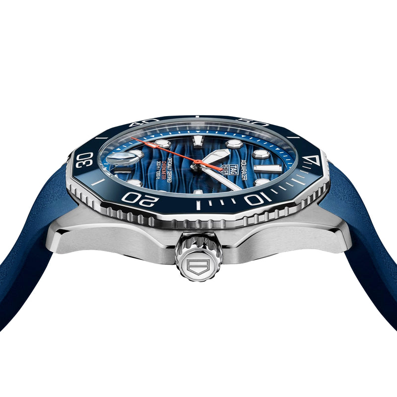 TAG Heuer Aquaracer Professional 300 42mm Blue Dial Rubber Strap Watch - Berry's Jewellers