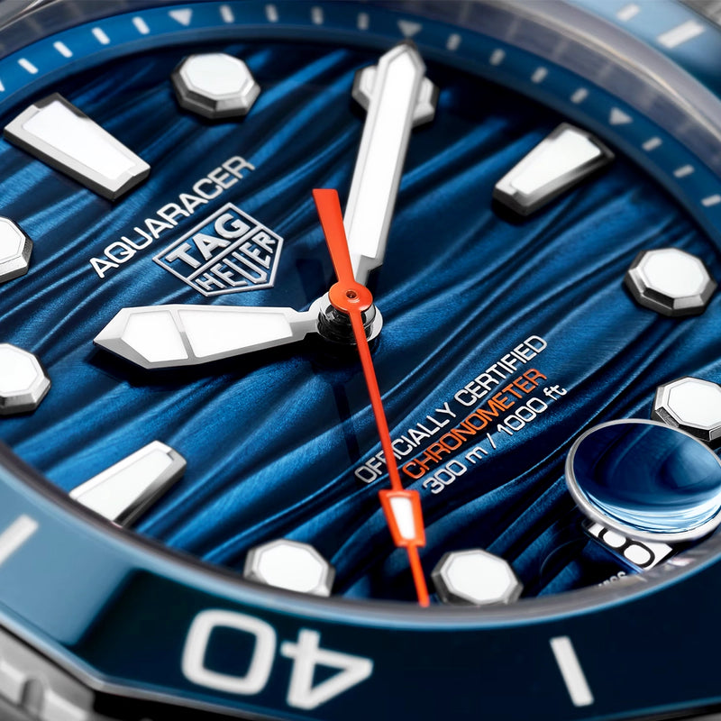 TAG Heuer Aquaracer Professional 300 42mm Blue Dial Rubber Strap Watch - Berry's Jewellers