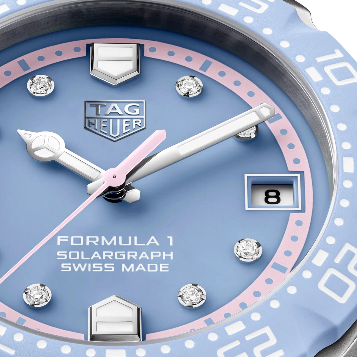 TAG Heuer Formula 1 Solargraph 38mm Pastel Violet Limited Edition Watch - Berry's Jewellers