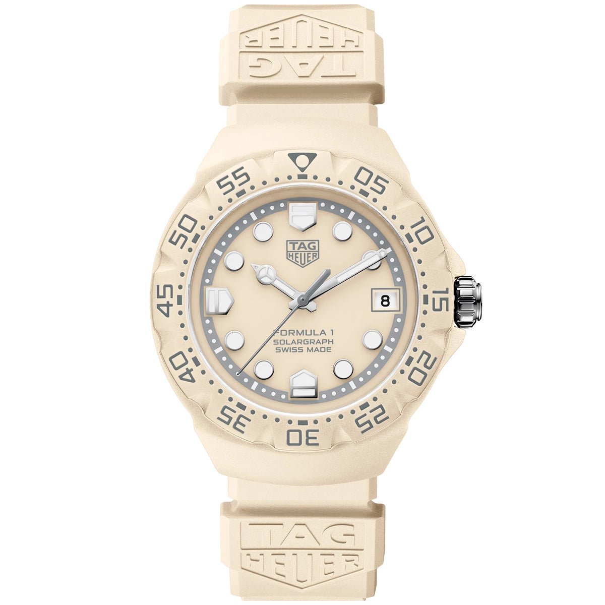 TAG Heuer Formula 1 Solargraph 38mm Pastel Beige Limited Edition Watch - Berry's Jewellers