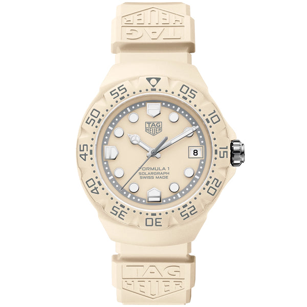 TAG Heuer Formula 1 Solargraph 38mm Pastel Beige Limited Edition Watch - Berry's Jewellers