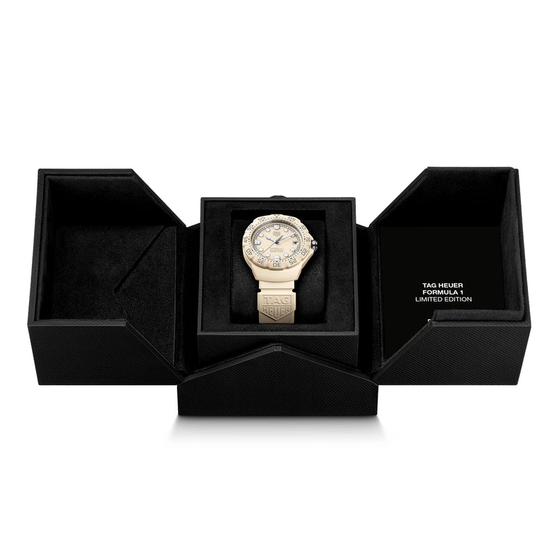 TAG Heuer Formula 1 Solargraph 38mm Pastel Beige Limited Edition Watch - Berry's Jewellers
