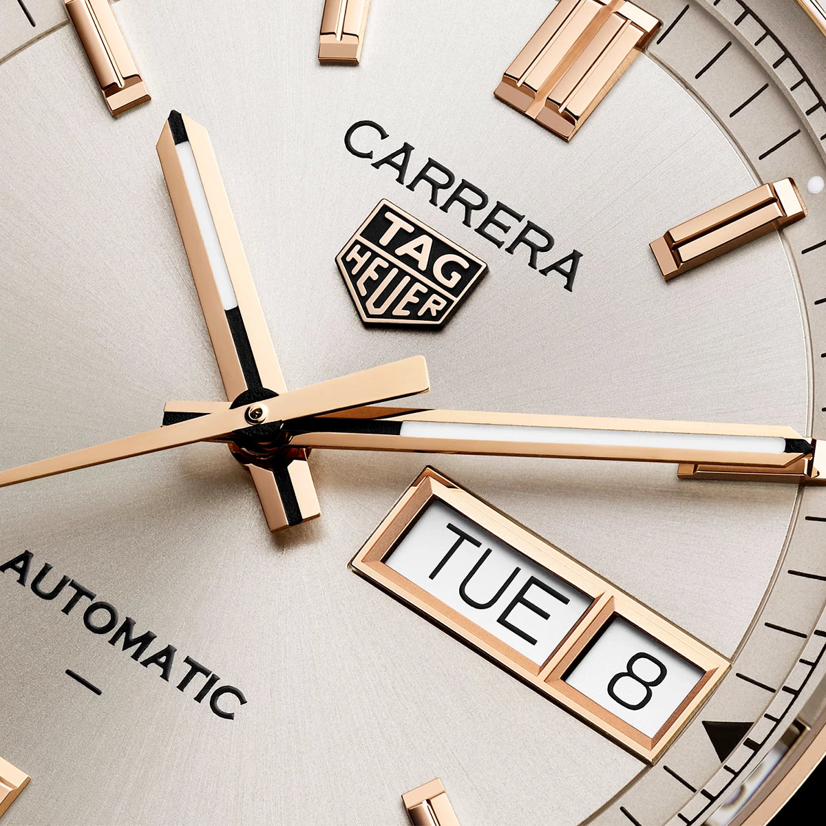 TAG Heuer Carrera Day-Date 41mm Two-Tone Beige Dial Automatic Watch - Berry's Jewellers