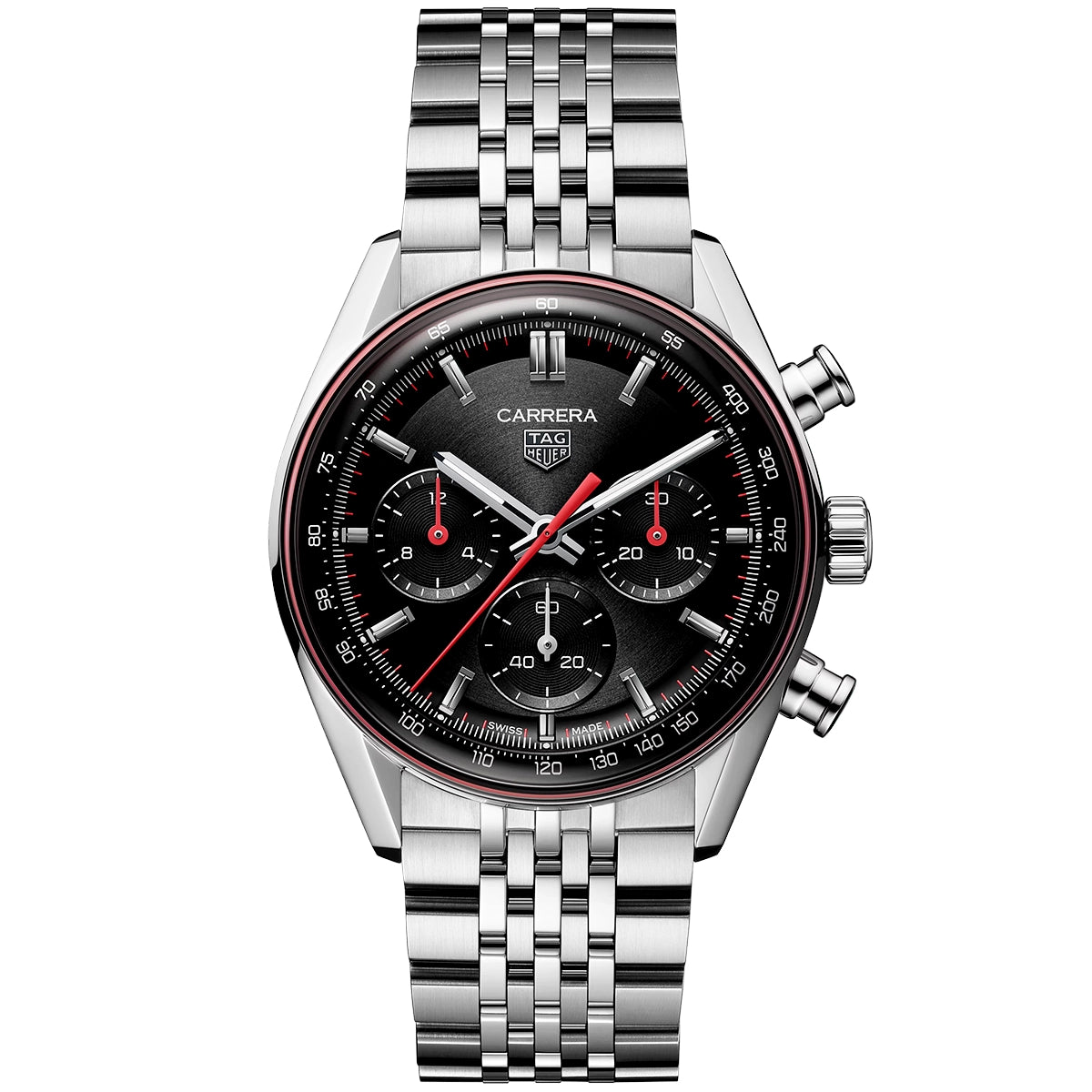 Red Dial Automatic Chronograph Bracelet Watch - Berry's Jewellers