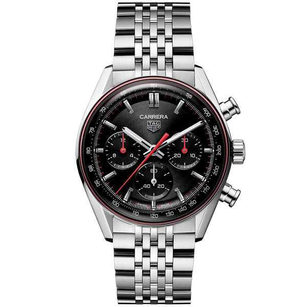 Red Dial Automatic Chronograph Bracelet Watch