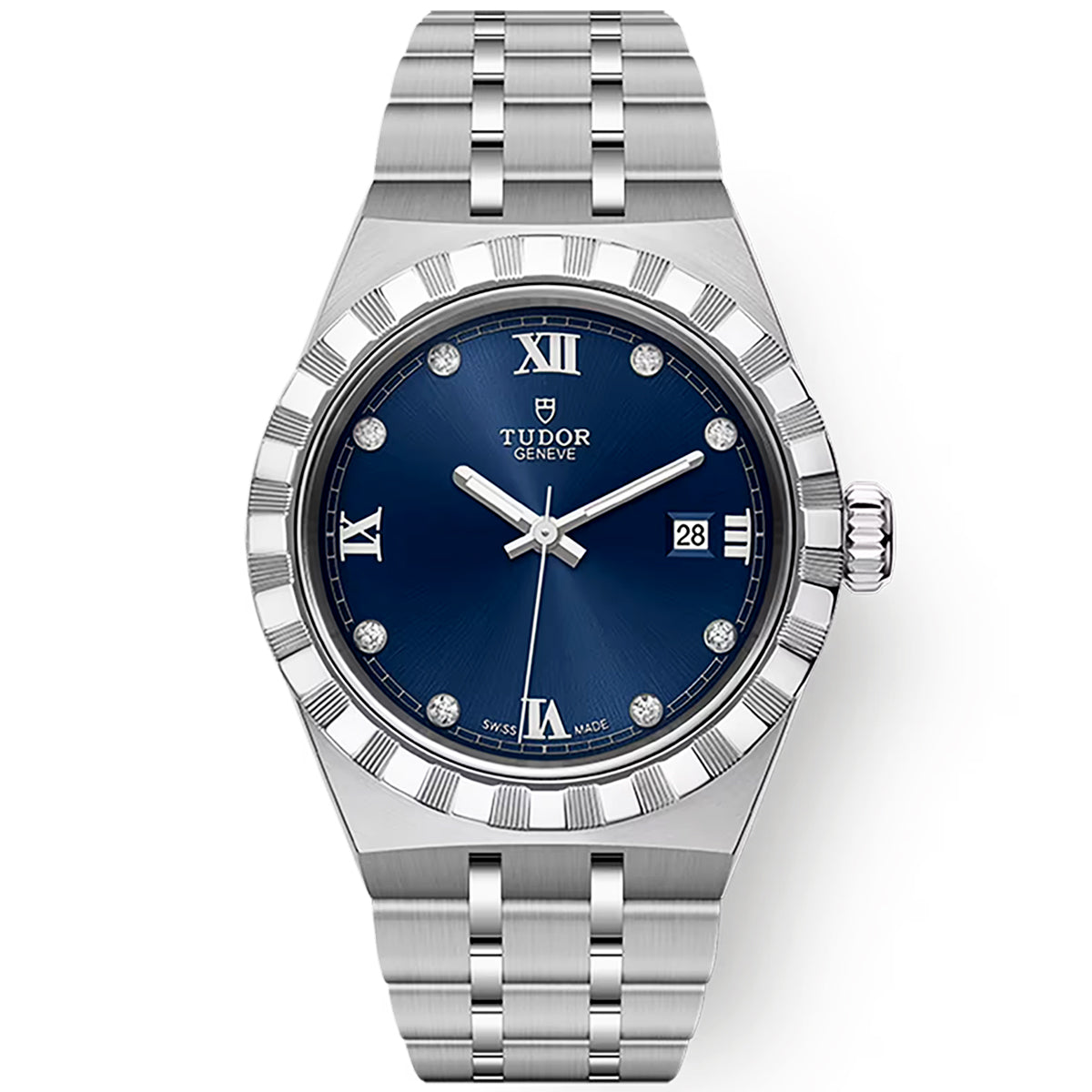 Royal 28mm Blue Diamond Dial Ladies Bracelet Watch