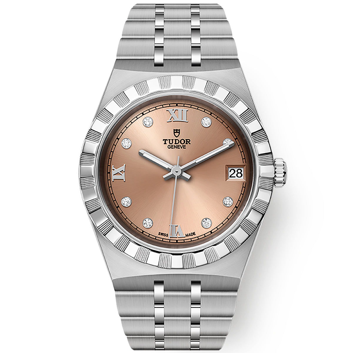 Royal 34mm Salmon Diamond Dial Ladies Bracelet Watch