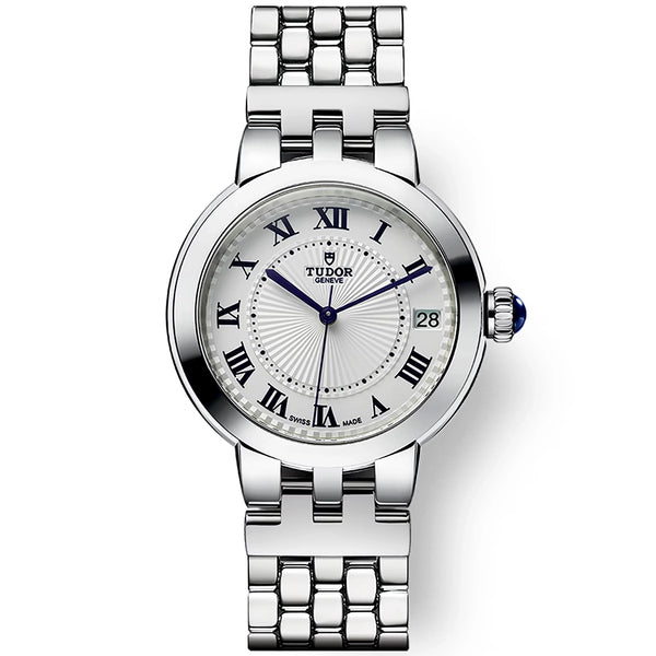 TUDOR Clair de Rose 34mm Opaline Silver Dial Ladies Bracelet Watch - Berry's Jewellers