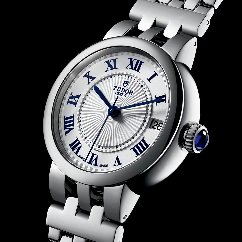 TUDOR Clair de Rose 34mm Opaline Silver Dial Ladies Bracelet Watch - Berry's Jewellers