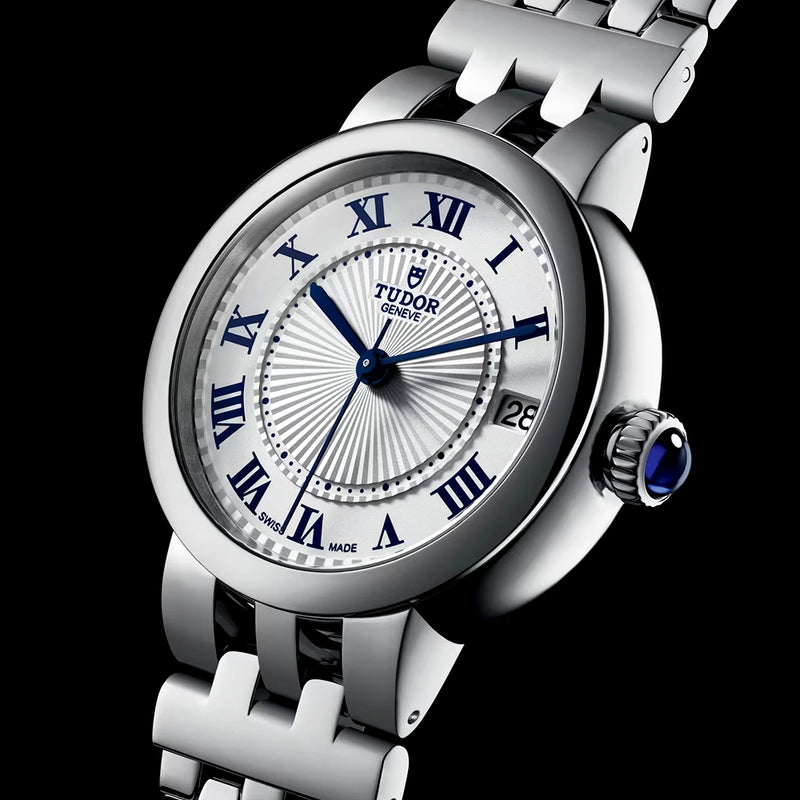 TUDOR Clair de Rose 34mm Opaline Silver Dial Ladies Bracelet Watch - Berry's Jewellers