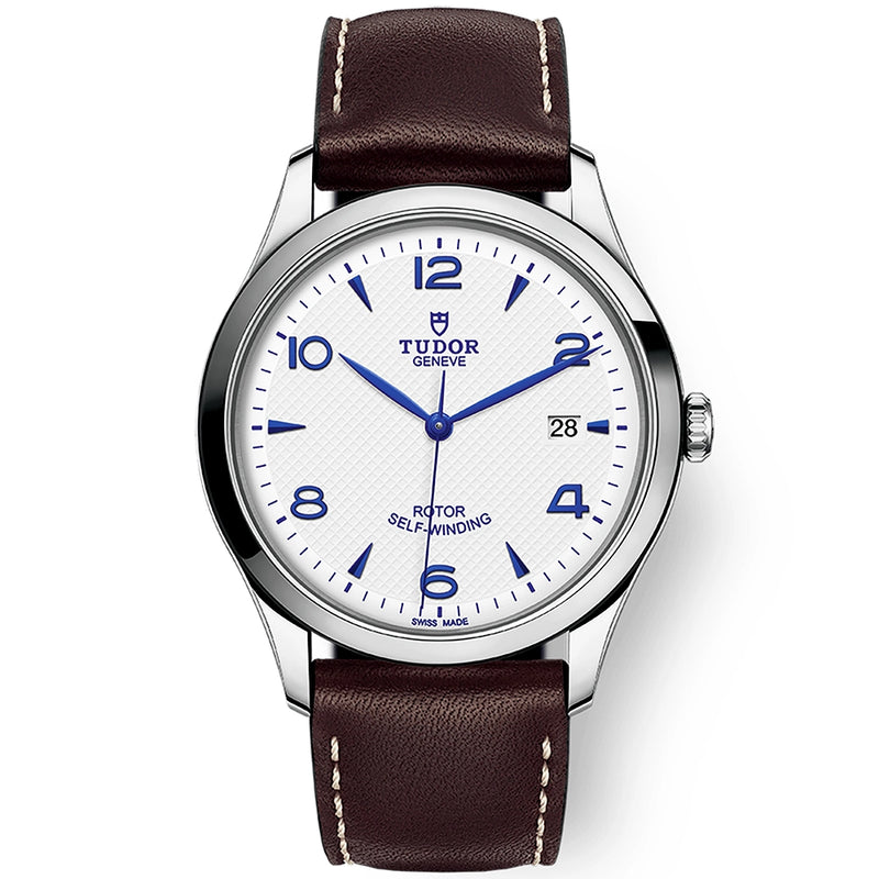 TUDOR 1926 41mm Opaline/Blue Arabic Dial Mens Automatic Strap Watch - Berry's Jewellers