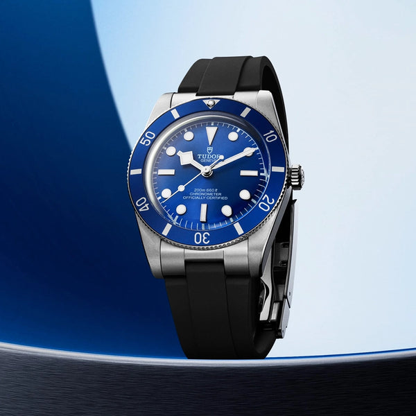 TUDOR Black Bay 54 37mm Blue Dial & Bezel Automatic Rubber Strap Watch - Berry's Jewellers