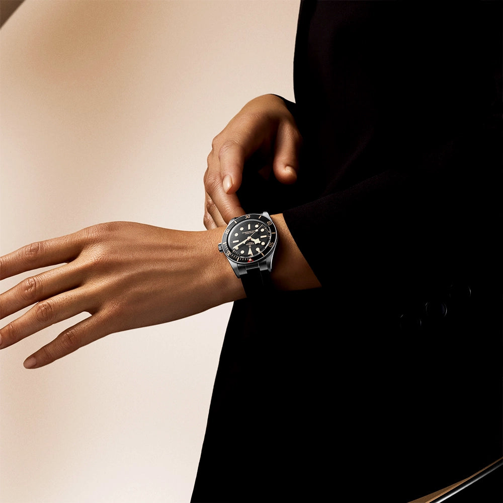 TUDOR Black Bay 58 39mm Black Dial & Bezel Rubber Strap Watch - Berry's Jewellers