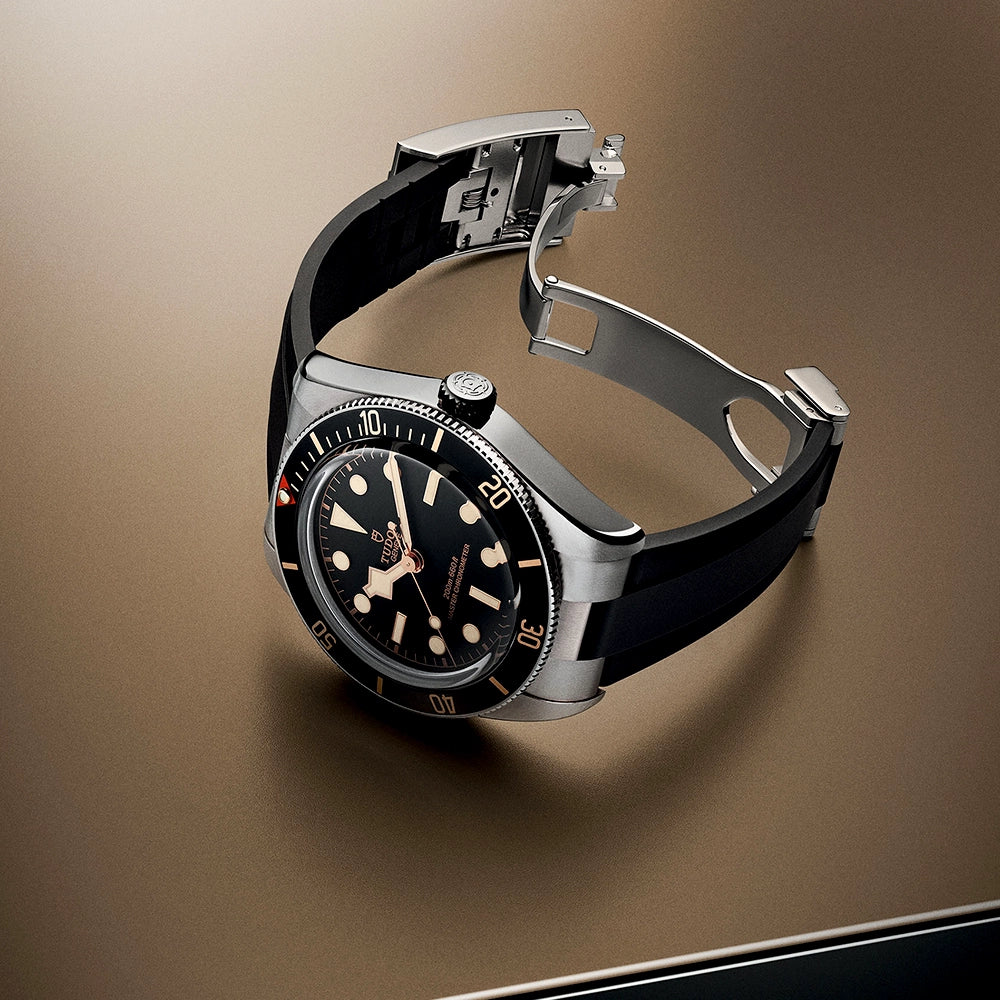 TUDOR Black Bay 58 39mm Black Dial & Bezel Rubber Strap Watch - Berry's Jewellers