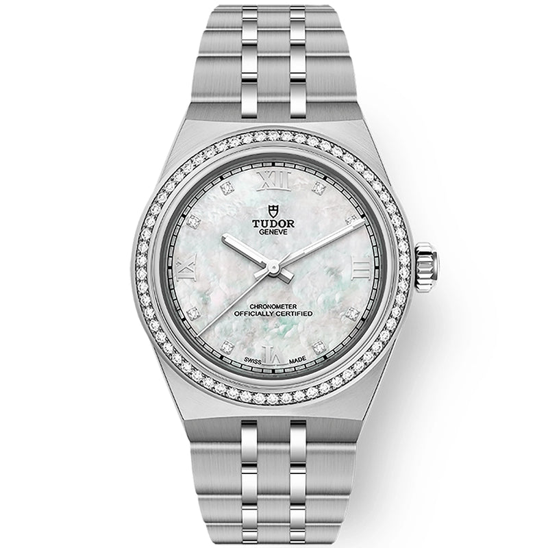 TUDOR Royal 30mm White Mother of Pearl Dial Diamond Set Ladies Watch - Berry's Jewellers