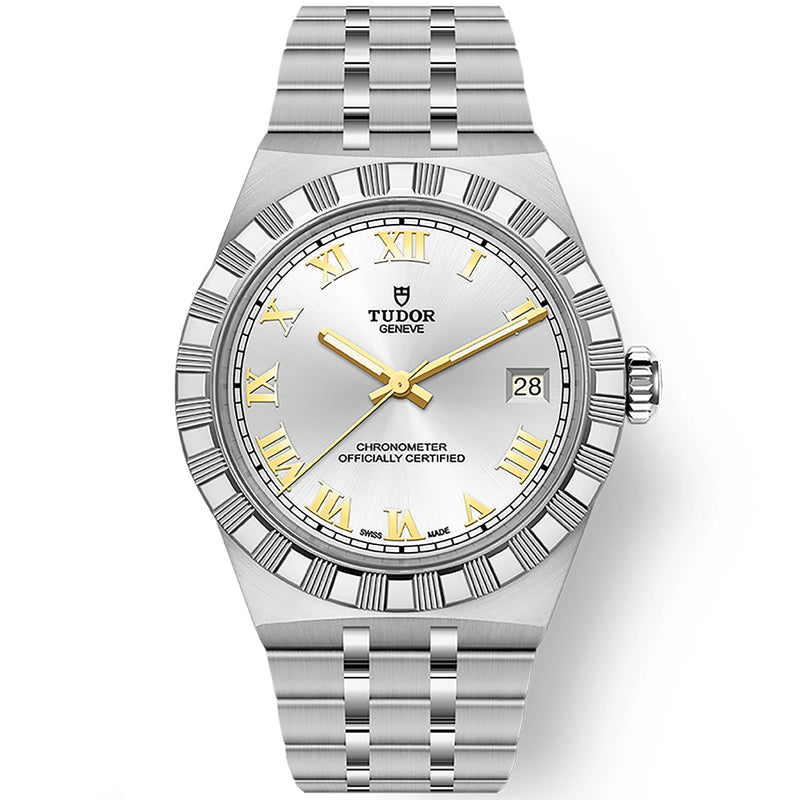 TUDOR Royal 36mm Silver/Gold Roman Dial Automatic Bracelet Watch - Berry's Jewellers