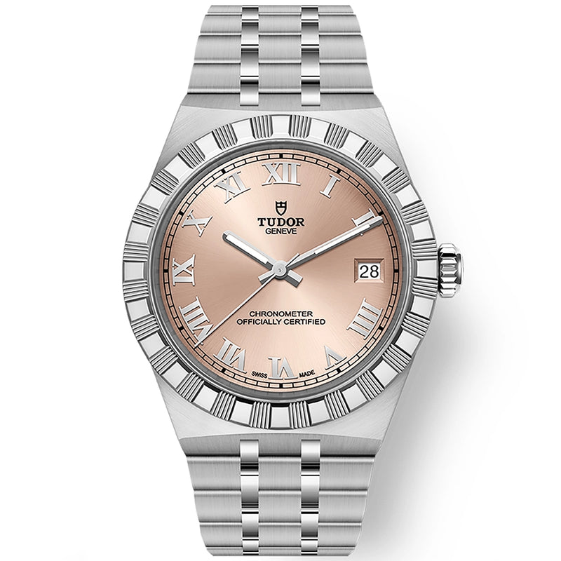 TUDOR Royal 36mm Salmon Roman Dial Automatic Bracelet Watch - Berry's Jewellers