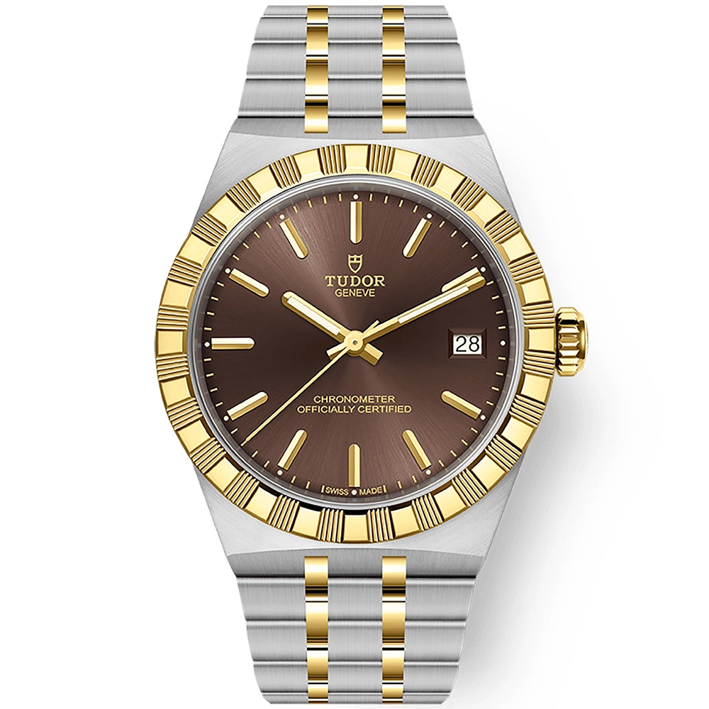 TUDOR Royal 36mm Two-Tone Brown Dial Automatic Bracelet Watch - Berry's Jewellers