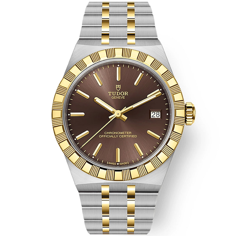 TUDOR Royal 36mm Two-Tone Brown Dial Automatic Bracelet Watch - Berry's Jewellers
