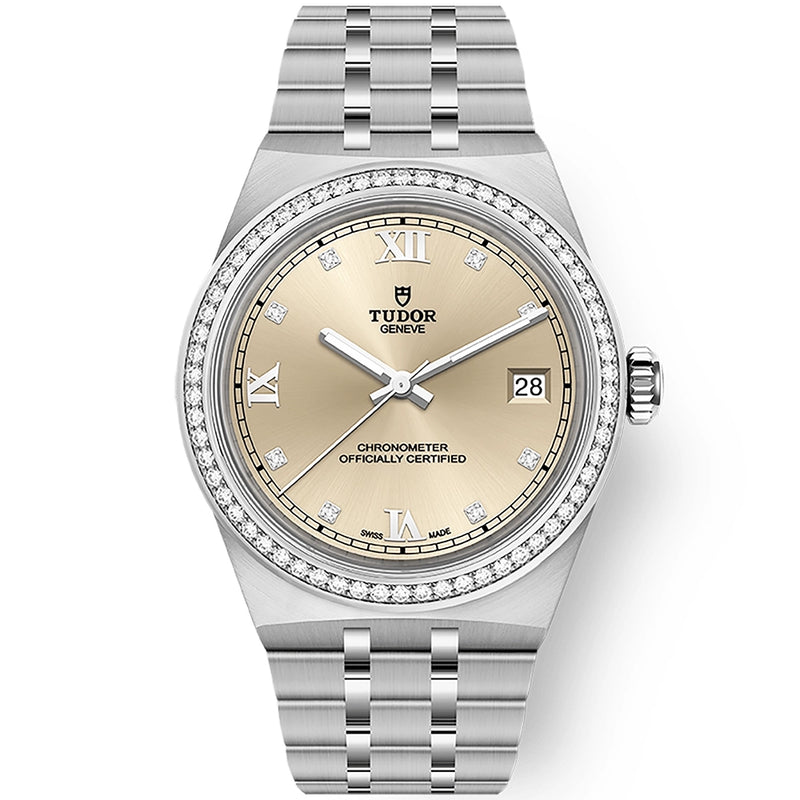 TUDOR Royal 36mm Ivory Dial Diamond Set Automatic Bracelet Watch - Berry's Jewellers