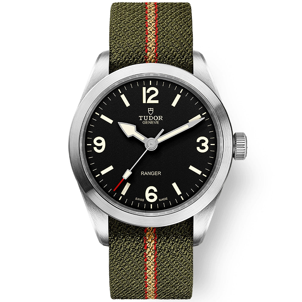 TUDOR Ranger 39mm Black Domed Dial Automatic NATO Strap Watch - Berry's Jewellers