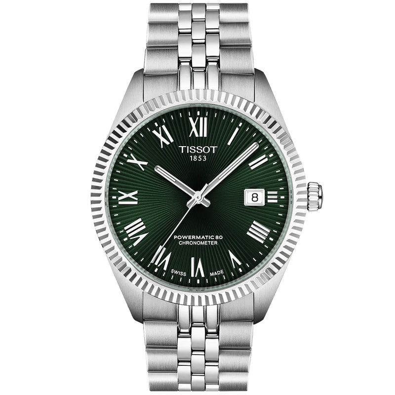 Tissot Ballade 39mm Green Dial Powermatic 80 Automatic Bracelet Watch - Berry's Jewellers