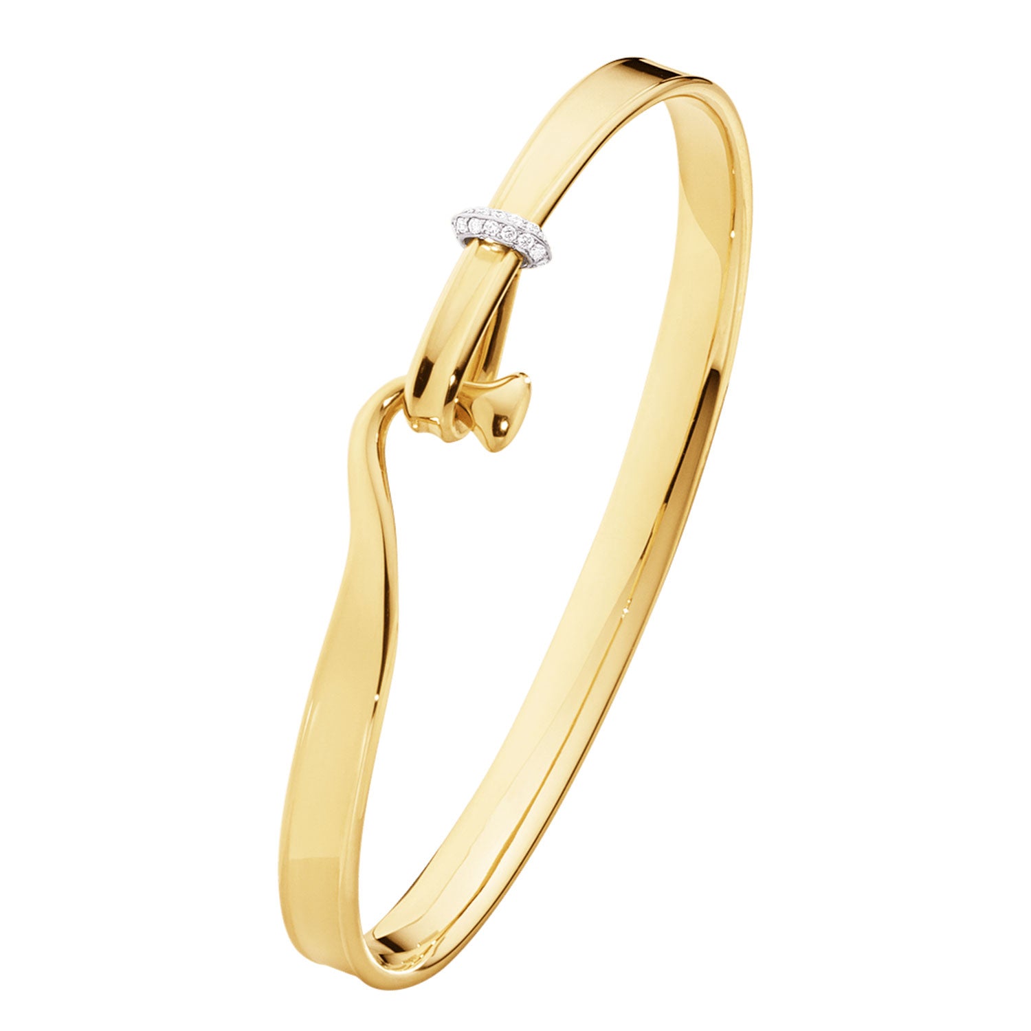Georg Jensen Torun 18ct Yellow Gold Diamond Set Bangle - Berry's Jewellers