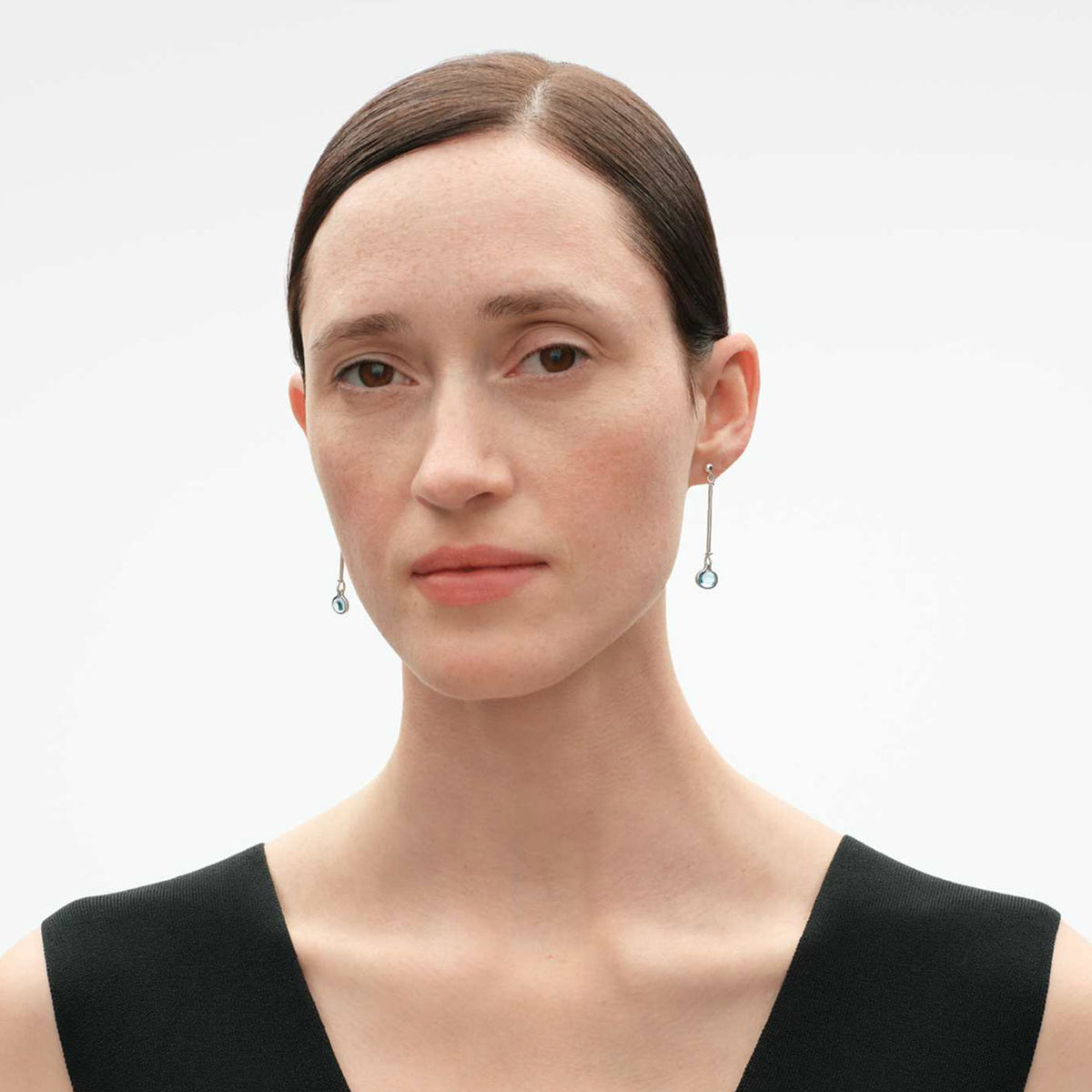 Torun Silver and Blue Topaz Drop Earrings