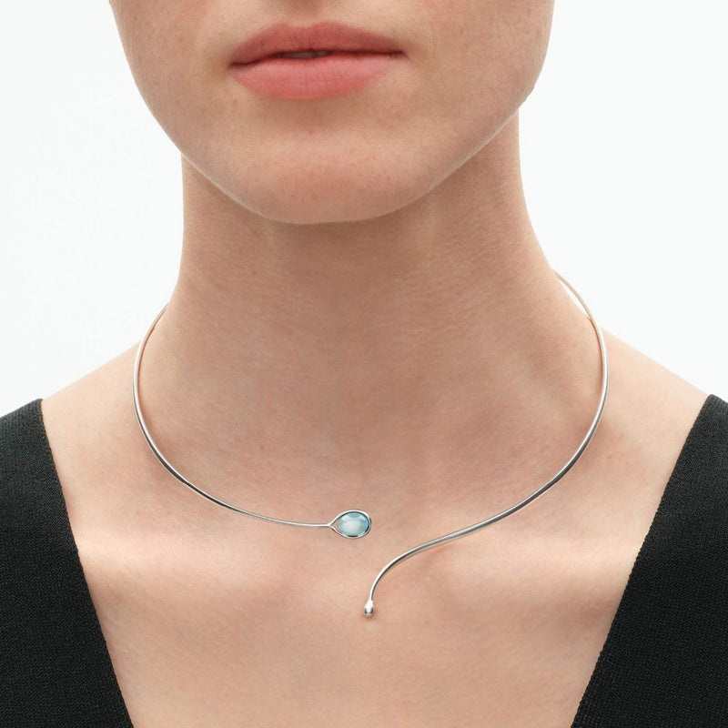 Torun Silver and Blue Topaz Neck Ring