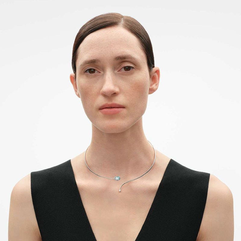 Torun Silver and Blue Topaz Neck Ring