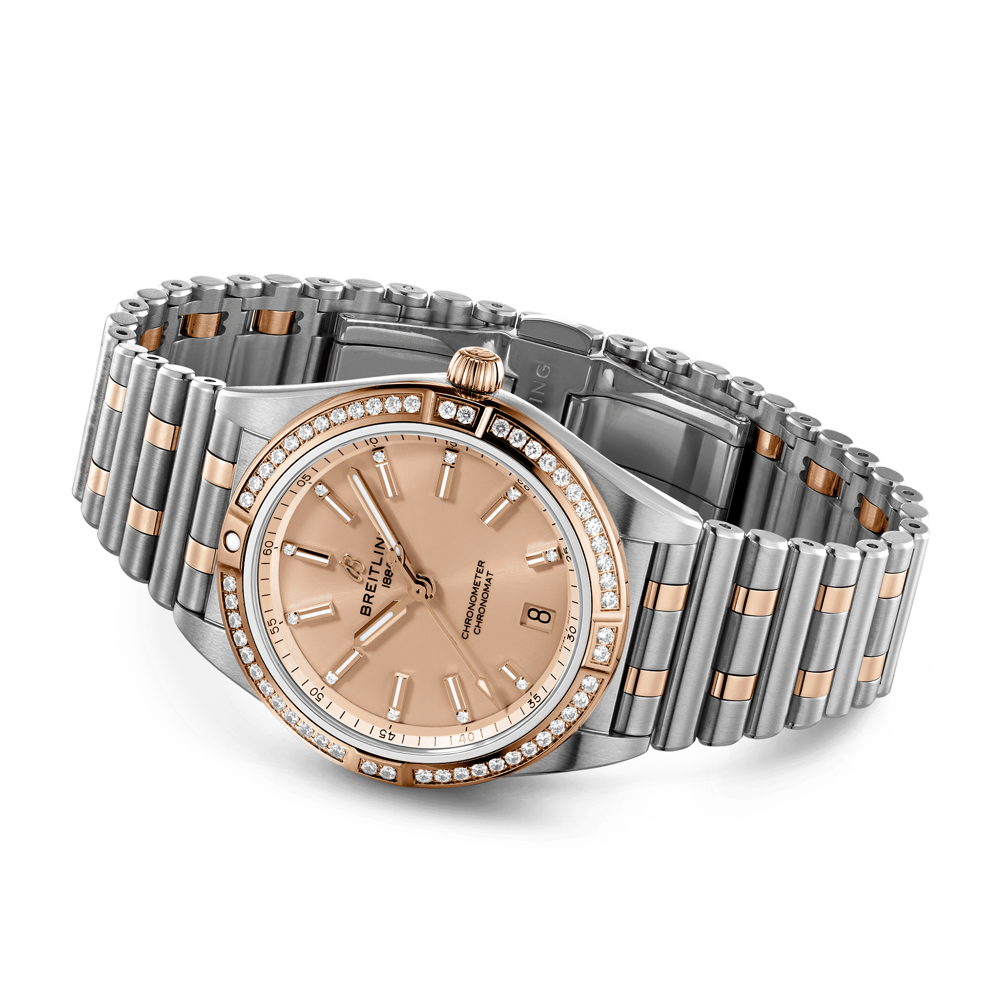Chronomat 36mm Two-Tone Gold Diamond Dial & Bezel Bracelet Watch