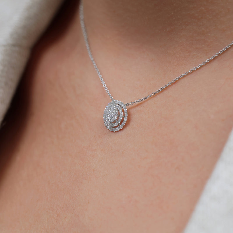 Berry's 18ct White Gold Round Brilliant Cut Diamond Circle Pendant - Berry's Jewellers