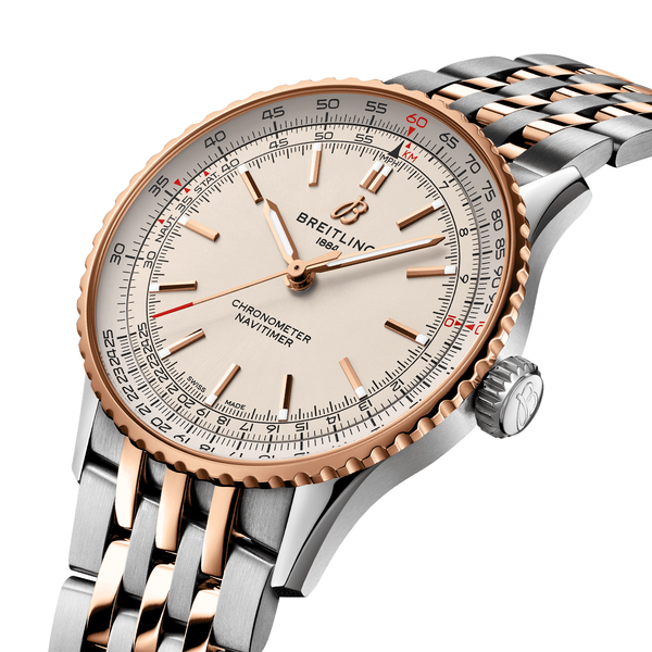 Breitling Navitimer 41mm Two-Tone Silver Dial Mens Bracelet Watch - Berry's Jewellers