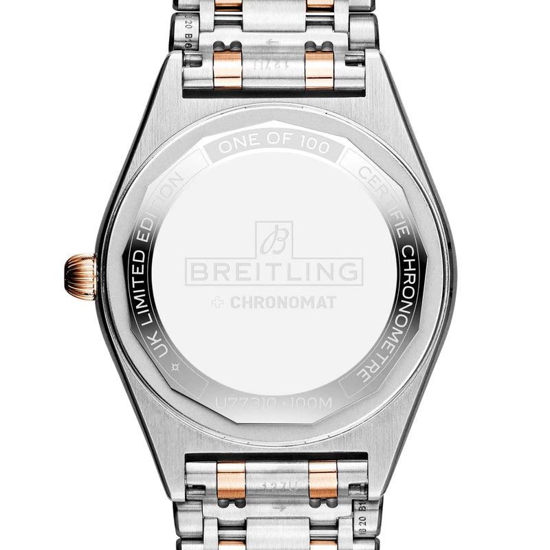 Breitling Chronomat 32mm Black Mother of Pearl Diamond Set UK Limited Edition Watch - Berry's Jewellers