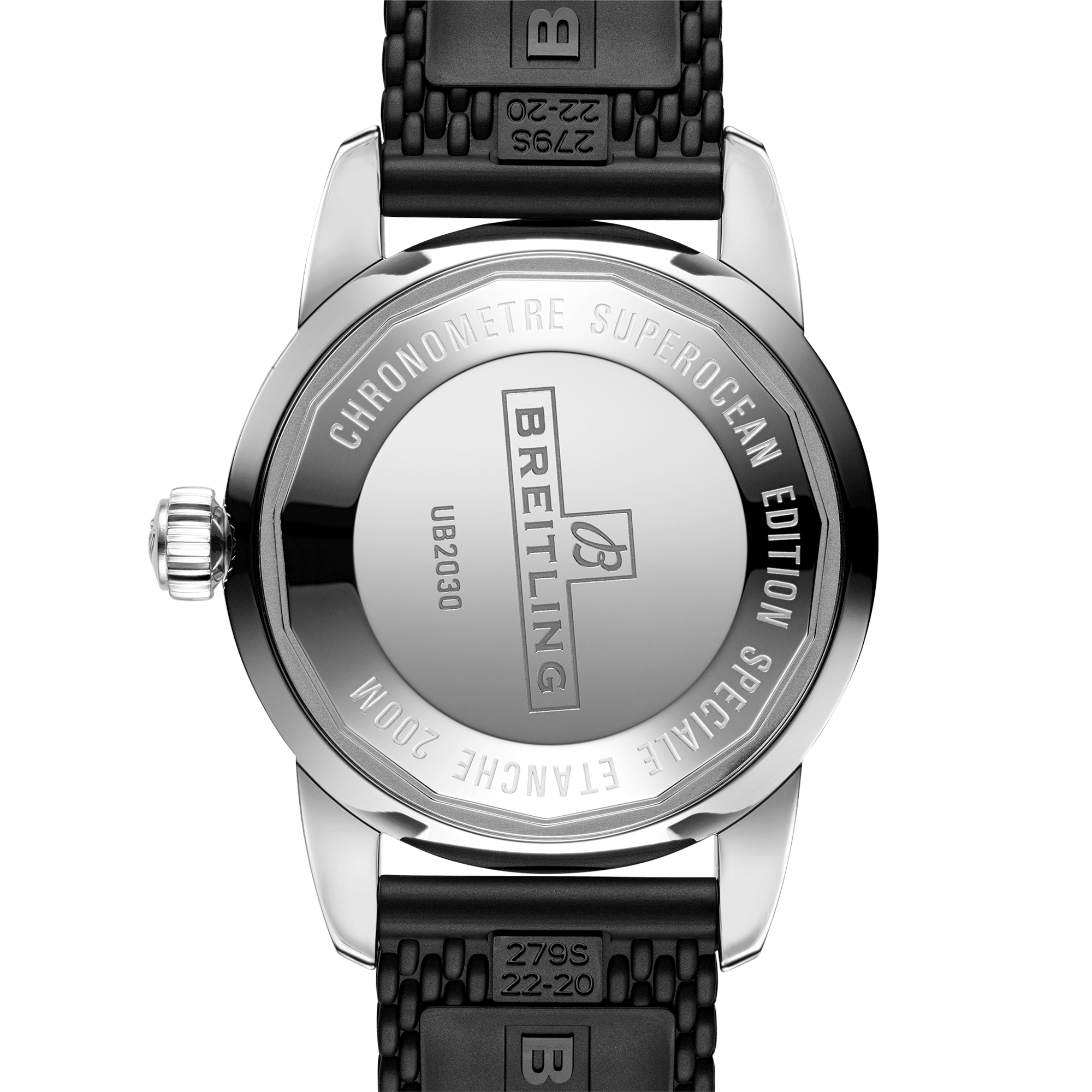 Superocean Heritage 44mm Two-Tone Black Dial Rubber Strap Watch