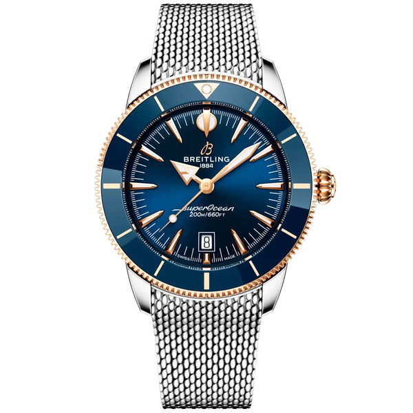 Breitling Superocean Heritage B31 44mm Two-Tone Blue Dial Bracelet Watch - Berry's Jewellers
