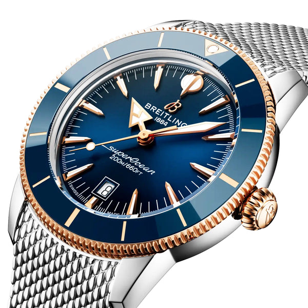 Breitling Superocean Heritage B31 44mm Two-Tone Blue Dial Bracelet Watch - Berry's Jewellers