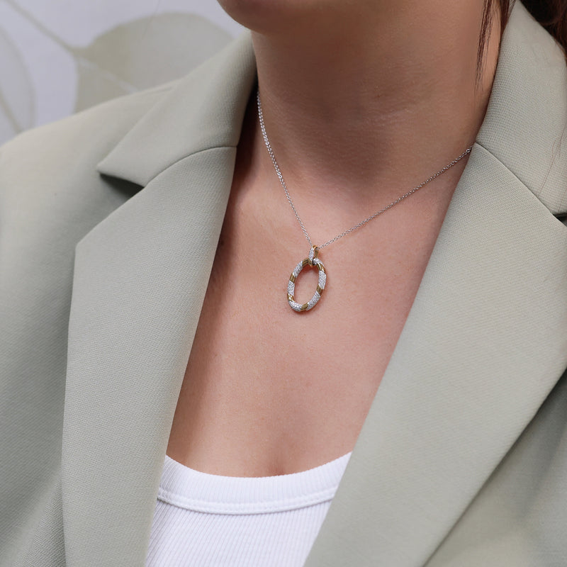 Berry's 18ct Rose Gold Round Brilliant Cut Pave Set Diamond Oval Pendant - Berry's Jewellers