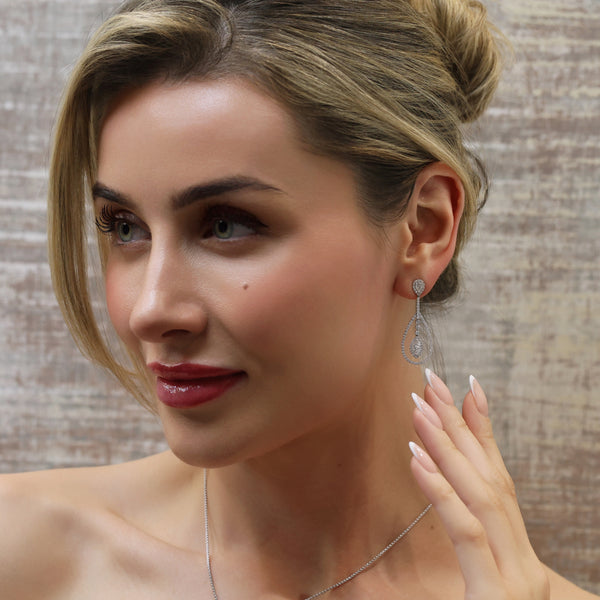 Berry's 18ct White Gold Long Drop Diamond Earrings - Berry's Jewellers