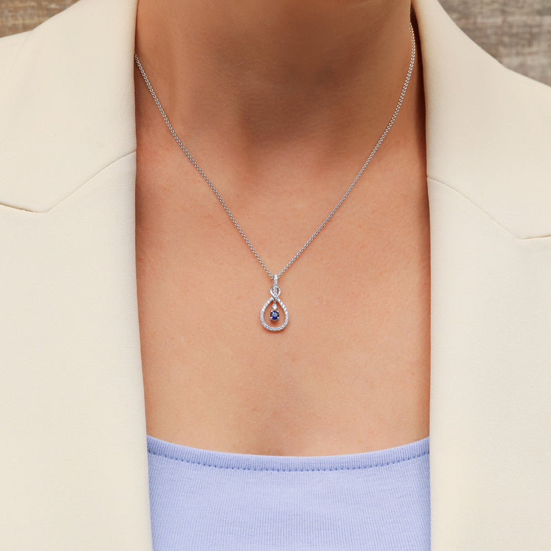 Berry's 18ct White Gold Sapphire And Diamond Pendant - Berry's Jewellers