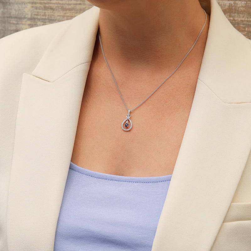 Berry's 18ct White Gold Sapphire And Diamond Pendant - Berry's Jewellers