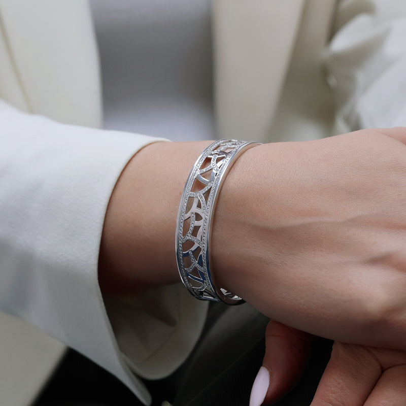 Berry's 18ct White Gold Diamond Set Cuff Bangle - Berry's Jewellers